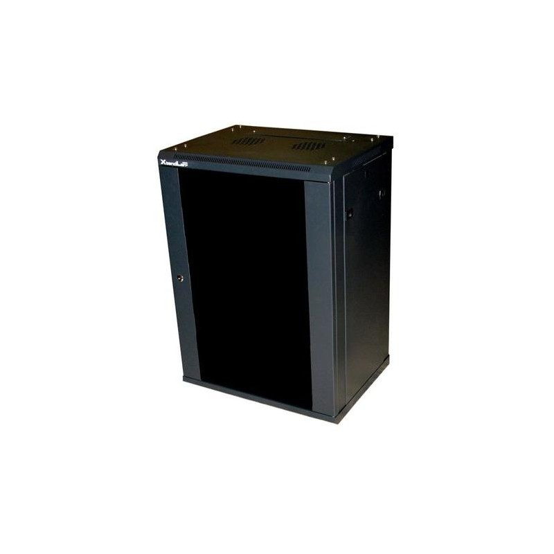 XtendLan 18U/600x450, na zeď, jednodílný, rozložený, skleněné dveře
