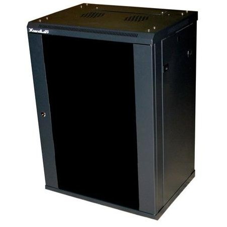 XtendLan 18U/600x450, na zeď, jednodílný, rozložený, skleněné dveře
