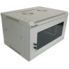 XtendLan 6U/600x450, wall-mounted, one-piece, glass door, ivory-gray