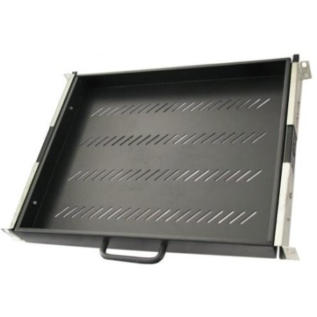 XtendLan Výsuvná police 1U, univerzální, černá, hloubka 350mm, plnovýsuvná