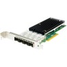 XtendLan PCI-E network card, 4x 10Gbps SFP+, Intel X710, PCI-E x8