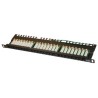 XtendLan Patch panel 19", 0.5U, 24 RJ-45 ports, Cat6, black, LSA