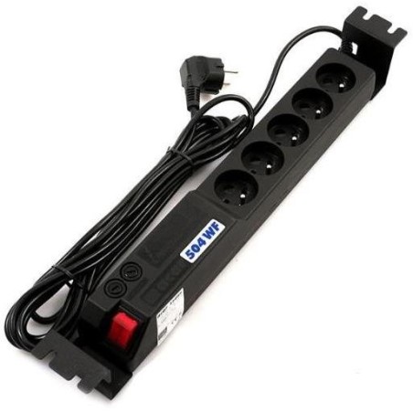 ACAR 19" rozvodný panel 5x 230V, ČSN, kabel 3m, přepěťová ochrana, filtr proti rušení, 2x pojistka, montáž do racku