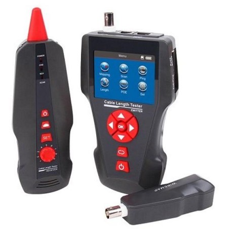 XtendLan Tester STP+PSTN+coax+USB, LCD displej, měření délky vedení, test PoE a PING, sonda