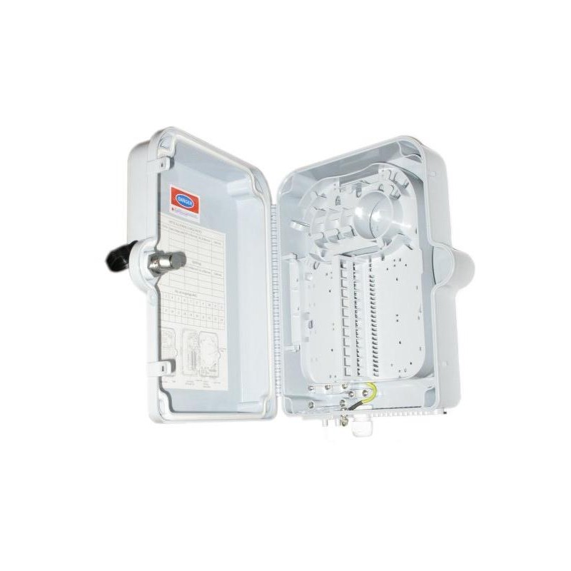 XtendLan plastový rozvaděč pro 24 odboček (drop-out), 2+1 kabelové porty, voděodolný Ip65, cívka