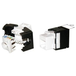XtendLan Keystone jack RJ45, CAT6, UTP, zaklapávací, bílo-černý