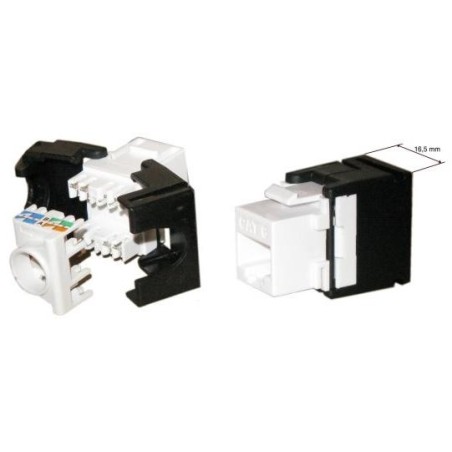 XtendLan Keystone jack RJ45, CAT6, UTP, zaklapávací, bílo-černý