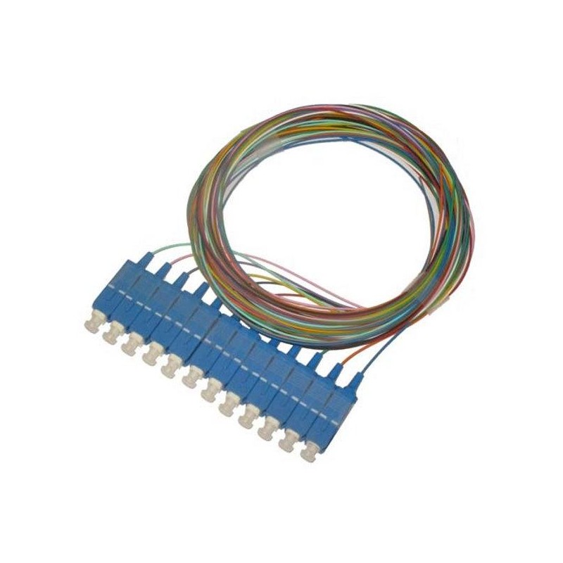 XtendLan FO pigtail SC, 9/125, 0,9mm, 1m, LS0H, ZWP, sada 12ti pigtailů různé barvy, G.652d