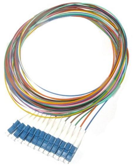 XtendLan FO pigtail LC, 9/125, 0,9mm, 1m, LS0H, ZWP, sada 12tich pigtailov rôznej farby, G.652d