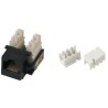 Gniazdo Keystone XtendLan RJ45, wtykowe, CAT5e, UTP, z zaślepkami przeciwpyłowymi, czarne