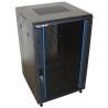 XtendLan 18U/600x600 Rackmount, schwarz, Glastür, perforierte Rückseite