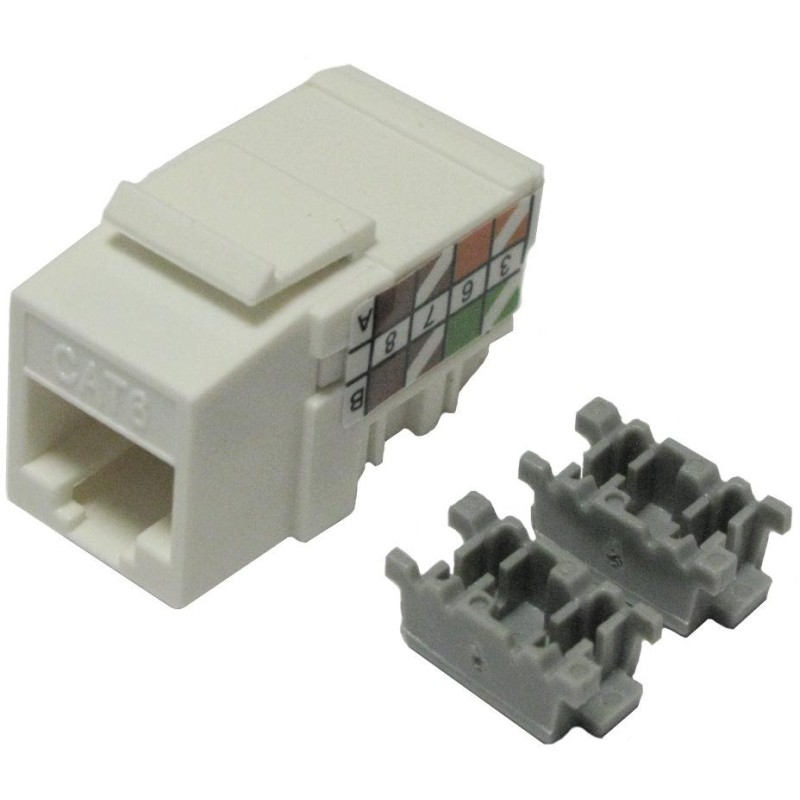 XtendLan Keystone jack RJ45, narážecí, CAT6, UTP, 90 st., narážení shora, bílý