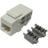 XtendLan Keystone jack RJ45, narážacie, CAT6, UTP, 90 st., narážanie zhora, biely