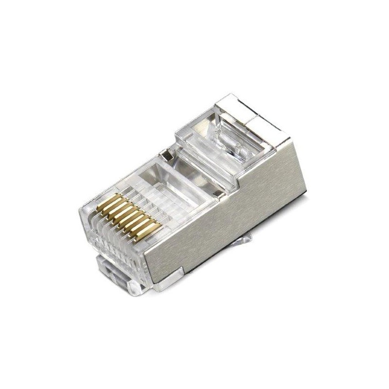 XtendLan Konektor STP RJ45 CAT5e, drát, stíněný, kulatý