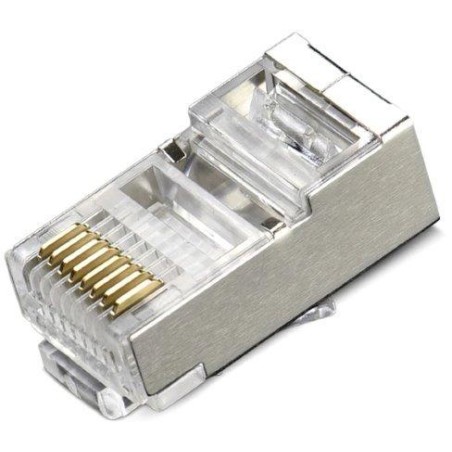 XtendLan Konektor STP RJ45 CAT5e, drát, stíněný, kulatý