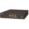 Planet FGSD-1011HP PoE switch, 8x 10/100 PoE, 1x TP + 1x SFP 1000Base-X, extend mód 10Mb, ESD, 802.3at 120W, fanless