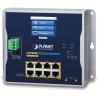 Planét WGS-5225-8P2SV plochý L3 switch, 8x1Gb, 2x2.5Gb SFP, PoE 30/240W, 48-56VDC, -20~70°C, IP30, fanless, touch LCD