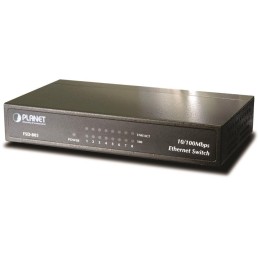 Planet FSD-803 switch 8x10/100Base-TX, 10", kov, desktop, fanless