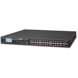 Planet FGSW-2622VHP PoE switch, 24x100Mb + 2x1Gb/SFP, LCD, VLAN, PoE 802.3at 30/300W