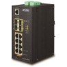 Planet IGS-5225-8P4S priemyselný L3 switch, 8x1Gb, 4x1Gb SFP, 8x PoE 802.3at 240W, dual 48-54VDC, -40~75°C, IP30