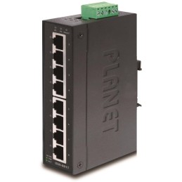 Planet ISW-801T, 8x 10/100, DIN,IP30, rozšířený teplotní rozsah -40~75°C,  IEEE 802.3az (EEE), EFT+ESD