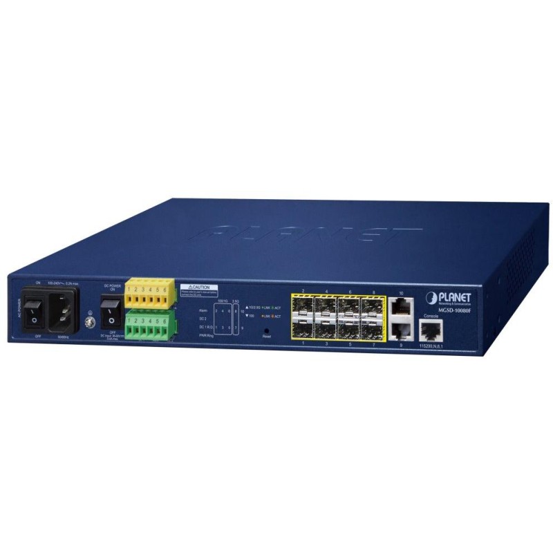 Planet MGSD-10080F Metro L2 switch, 2x1Gb, 6x1Gb SFP, 2x2.5Gb SFP, 36-60VDC, -10~60°C, fanless