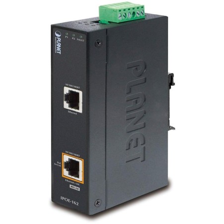 Planet IPOE-162 PoE injektor IEEE802.3at, 30W, Gigabit, DIN, IP30, -40~75°C, 12-48VDC