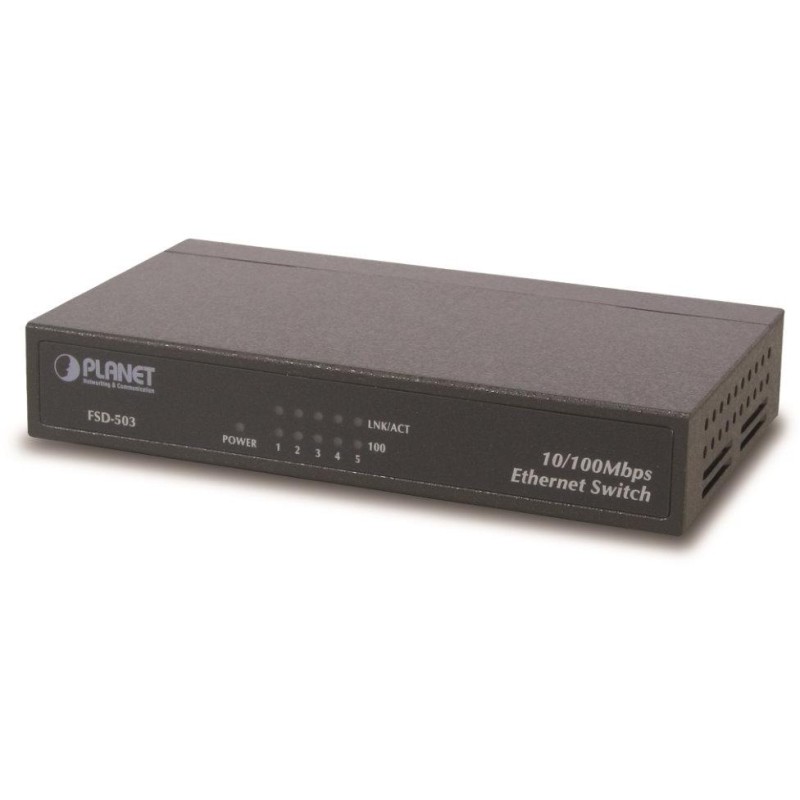 Planet FSD-503 switch 5x 10/100Base-TX, 10", kov, fanless
