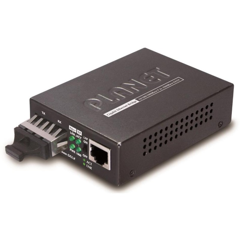 Planet GT-802S opto konvertor 10/100/1000Base-T - 1000Base-LX, SC, singlemode 10km