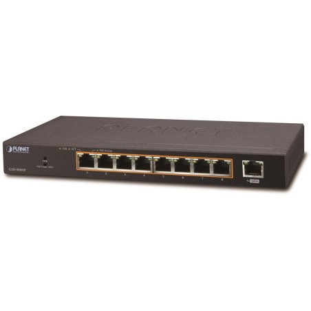Planet PoE switch 1Gbps, 9xTP, 8xPoE 802.3at 30W/120W, fanless