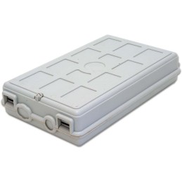 XtendLan plastový rozvaděč pro 12 svarů, 12 pigtailů, 2 kabelové porty, odklopná dvířka