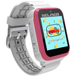 HELMER dětské chytré hodinky KW 801/ 1.54" TFT/ dotykový display/ foto/ video/ 6 her/ micro SD/ čeština/ růžovo-bílé