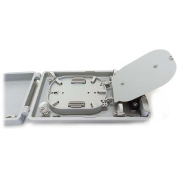 XtendLan plastový rozvaděč pro 12 svarů, 12 pigtailů, 2 kabelové porty, odklopná dvířka