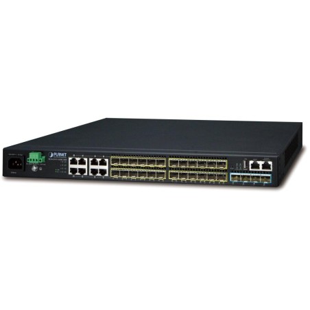Planet SGS-6341-16S8C4XR L3 switch, 8x1Gb, 24x1Gb SFP, 4x10G SFP+, HW/IP stack, 2x power-in, VSF/Cluster