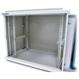 XtendLan 9U/600x450, na zeď, jednodílný, skleněné dveře, šedý