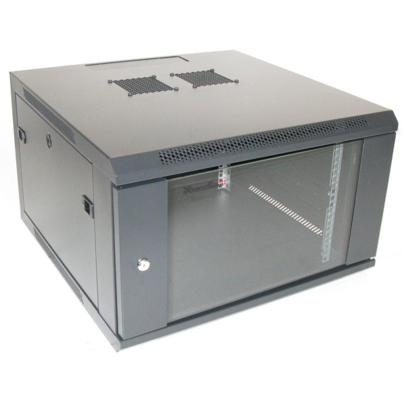 XtendLan 6U/600x600, na zeď, jednodílný, skleněné dveře