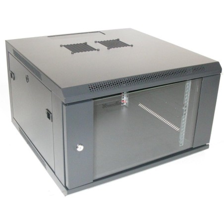 XtendLan 6U/600x600, na zeď, jednodílný, skleněné dveře