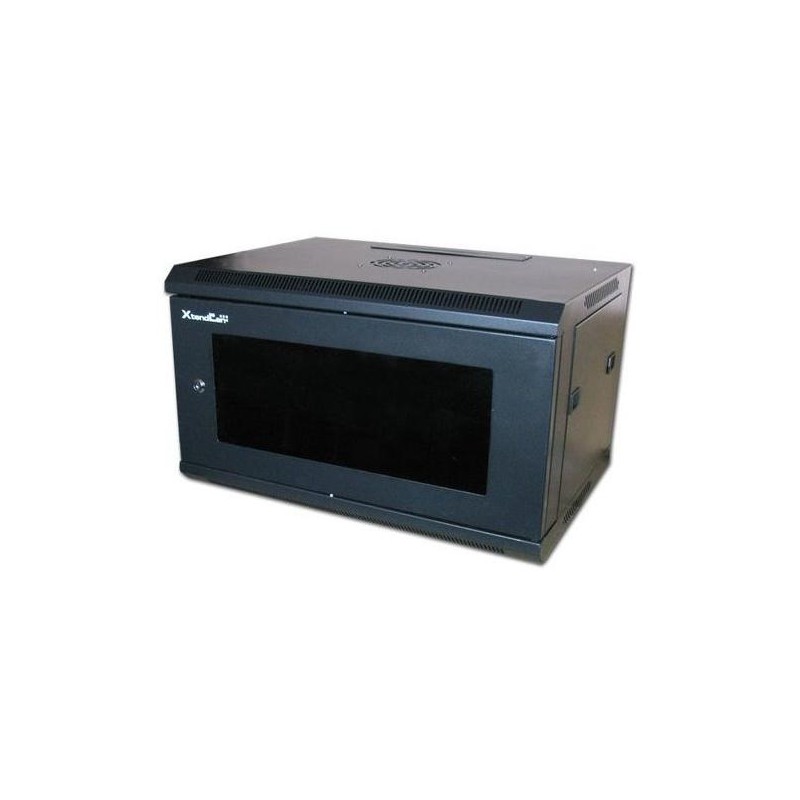 XtendLan 9U/600x600, na zeď, jednodílný, skleněné dveře