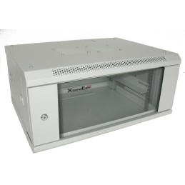 XtendLan 4U/600x450, na zeď, jednodílný, skleněné dveře, šedý