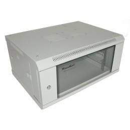 XtendLan 4U/600x450, na zeď, jednodílný, skleněné dveře, šedý