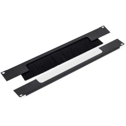 Triton 19' průchozí panel 2U rozdělený horizontálně, kartáč, otvor 350x55 mm, RAL7035