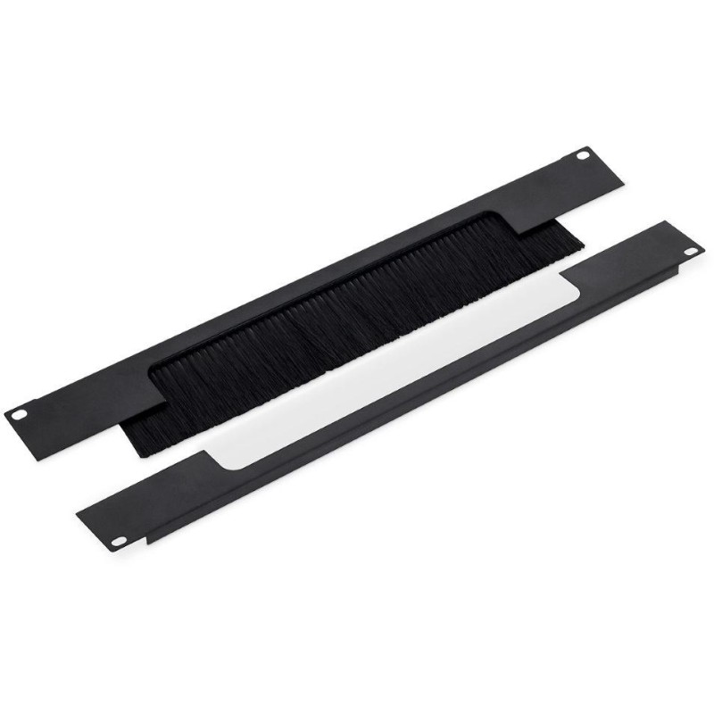 Triton 19' průchozí panel 2U rozdělený horizontálně, kartáč, otvor 350x55 mm, RAL7035