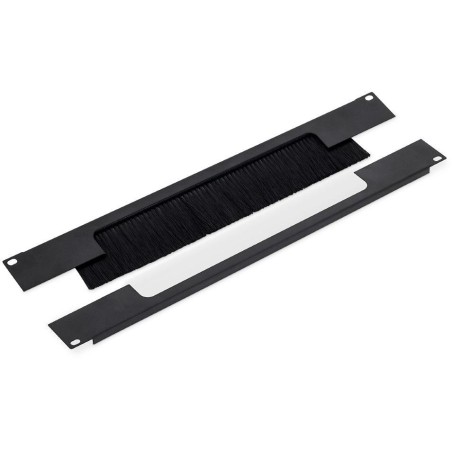 Triton 19' průchozí panel 2U rozdělený horizontálně, kartáč, otvor 350x55 mm, RAL7035