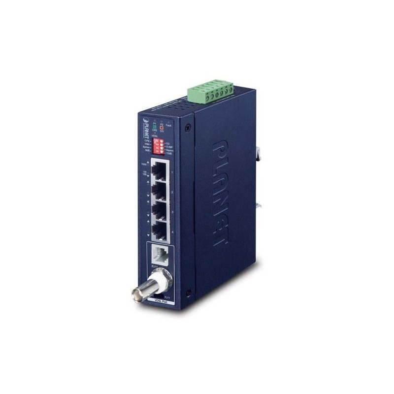 Planet IVC-234GT, VDSL2 průmyslový ethernet konvertor, 4x 1000Base-T, profil 17a/30a, G.993.5 G.Vectoring, G.INP