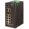Przełącznik przemysłowy L2 Planet IGS-10020HPT, 8x1Gb, 2x2.5Gb SFP, PoE 802.3at 240W, 12-48VDC, -40~75°C, 1xRJ45-do-RS232, IP30