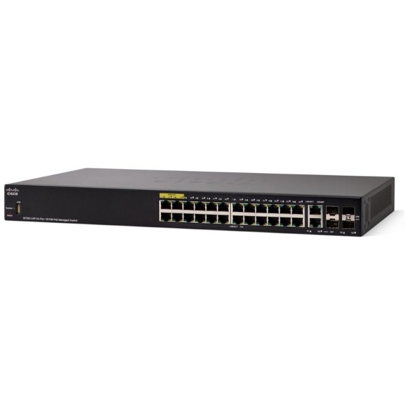 Cisco switch SF350-24P, 24x10/100 (PoE+) + 2xComboGbE/GSFP + 2xSFP