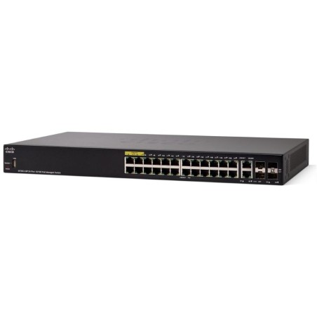 Cisco switch SF350-24P, 24x10/100 (PoE+) + 2xComboGbE/GSFP + 2xSFP