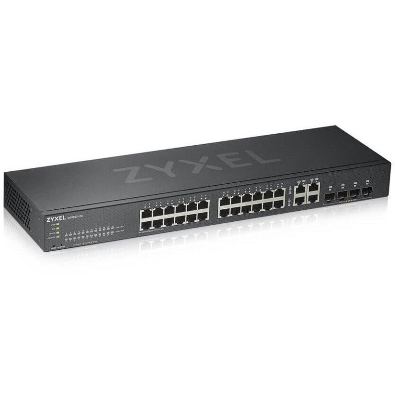 Zyxel GS1920-24v2, 28-port Gigabit WebManaged switch: 24x Gigabit metal +  4x Gigabit combo (metal/SFP), IPv6