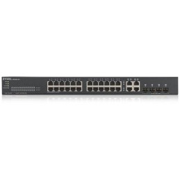 Zyxel GS1920-24v2, 28-port Gigabit WebManaged switch: 24x Gigabit metal +  4x Gigabit combo (metal/SFP), IPv6