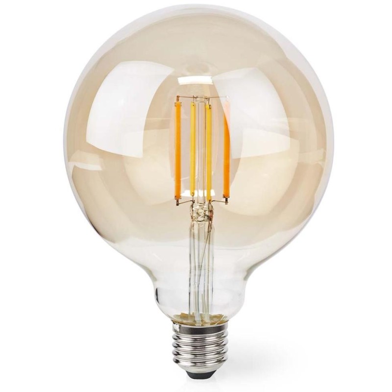 NEDIS Wi-Fi chytrá LED žárovka s vláknem/ E27/ G125/ 7W/ 230V/ 806lm/ teplá bílá/ 1800 - 3000K/ stmívatelná